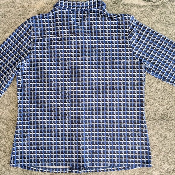 J. McLaughlin Navy Blue and Black Button Down Top - Picture 6 of 8